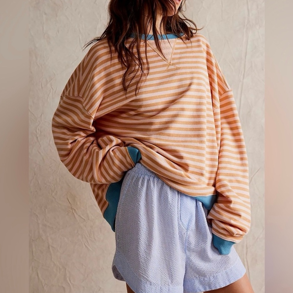 Free People Beige and Blue Striped Sweater SELLING ON OTHER SITES MAY SELL FAST!